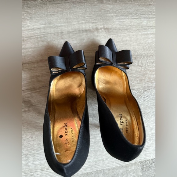 Satin Kate Spade Black Bow Heels - Picture 6 of 13